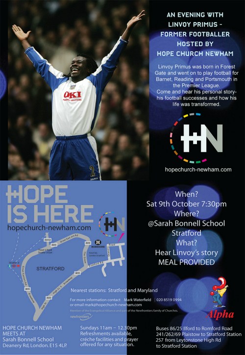 An evening with Linvoy Primus hosted by Hope Church Newham